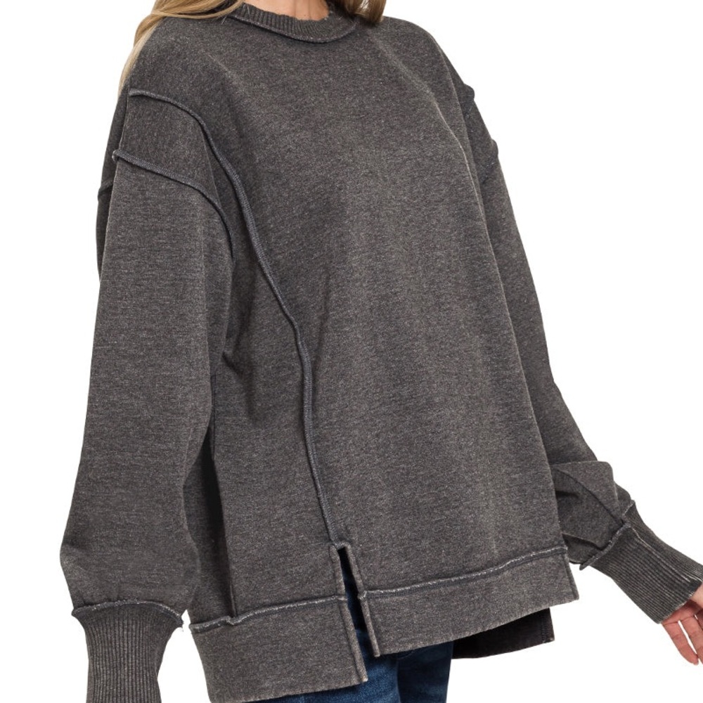 Black Acid Wash Sweatshirt